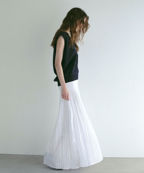 ETRE TOKYO（エトレトウキョウ）の「ウエストジャガードロングスカート（スカート・レディース・ホワイト/ネイビー・M/S）」の7枚目の写真