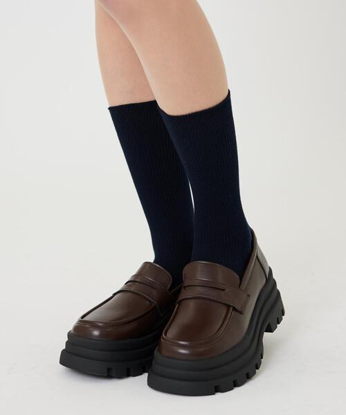 WEGO(ウィゴー)の「WEGO/スクールクルーソックス(ソックス/靴下・レディース・ホワイト/ネイビー/ブラック・23-25cm)」の1枚目の写真