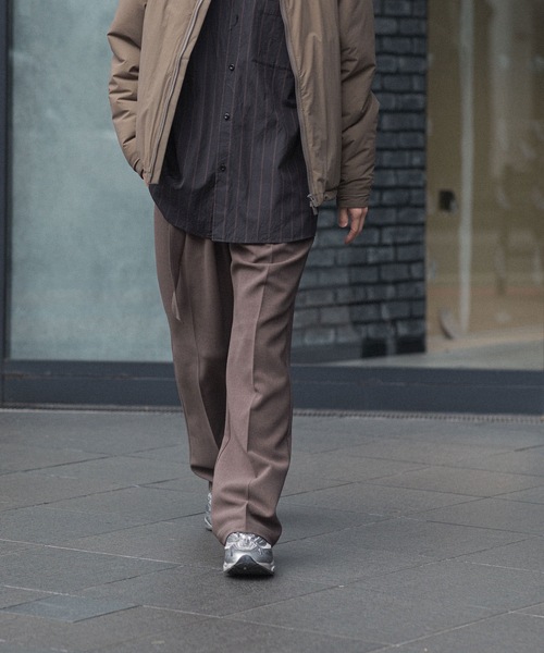 セール】PE ストレッチダブルクロス ベルテッド ストレートトラウザー