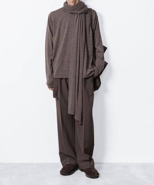 ATTACHMENT（アタッチメント）の「PE ストレッチダブルクロス ベルテッド ストレートトラウザーズ / PE STRETCH DOUBLE CLOTH BELTED STRAIGHT TROUSERS（スラックス・メンズ・ダークグレー/カーキ系/グレー/ブラック・2/1/3）」の13枚目の写真