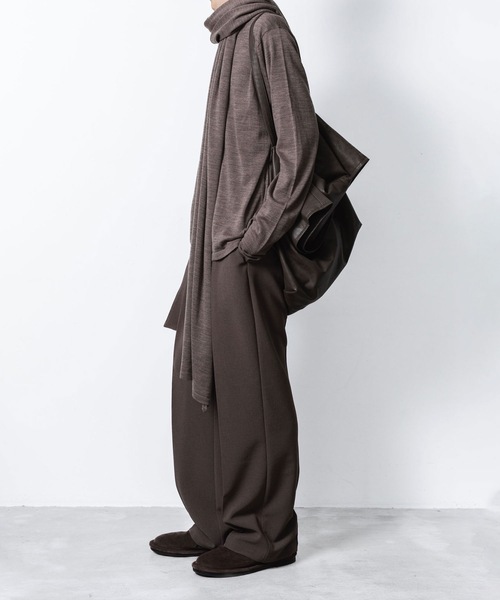 ATTACHMENT（アタッチメント）の「PE ストレッチダブルクロス ベルテッド ストレートトラウザーズ / PE STRETCH DOUBLE CLOTH BELTED STRAIGHT TROUSERS（スラックス・メンズ・ダークグレー/カーキ系/グレー/ブラック・2/1/3）」の14枚目の写真