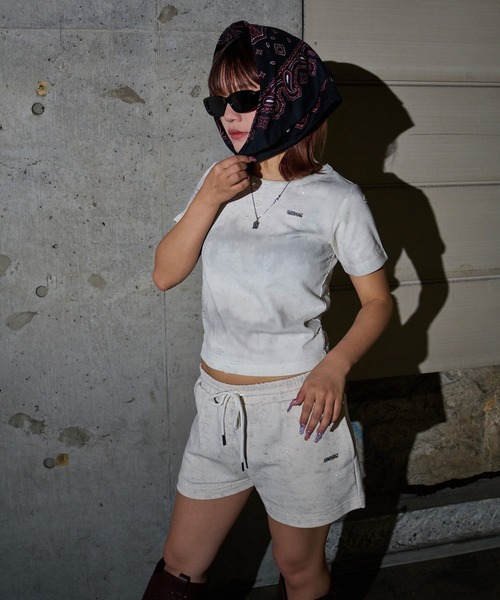 sedacle girl(セダクルガール)の「グリッターダメージリブTシャツ【SETUP着用可能】(Tシャツ/カットソー・レディース・ホワイト系その他/アイボリー/ブラック/グレー系その他/チャコールグレー/ブラック系その他・SMALL/MEDIUM)」の12枚目の写真