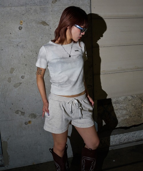sedacle girl(セダクルガール)の「グリッターダメージリブTシャツ【SETUP着用可能】(Tシャツ/カットソー・レディース・ホワイト系その他/アイボリー/ブラック/グレー系その他/チャコールグレー/ブラック系その他・SMALL/MEDIUM)」の13枚目の写真