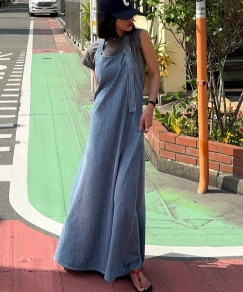 FREE STYLISTS(フリー スタイリスト)の「YUGA_YGMC Denim halter neck camisole dress(ワンピース・レディース・ブルー・S/M)」の18枚目の写真