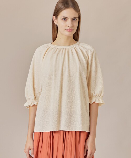 MACKINTOSH LONDON（マッキントッシュ ロンドン）の「サッカージャージブラウス（Tシャツ/カットソー・レディース・グレー系その他/ブルー系その他4/オレンジ/ホワイト系その他・38）」の2枚目の写真