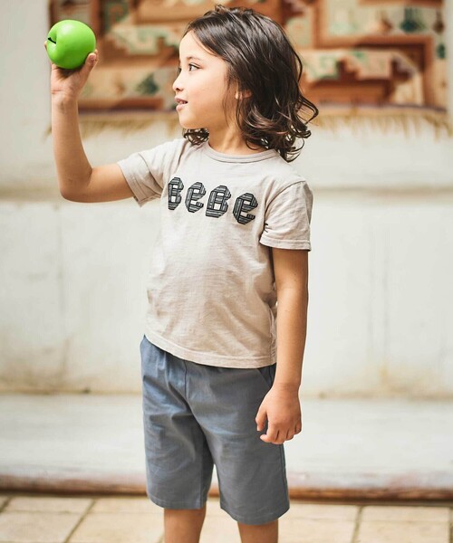 BeBe(ベベ)の「スラブオックスリーフ柄ポケットハーフパンツ(90~150cm)(その他パンツ・キッズ・ベージュ/ブルー・150cm/140cm/130cm)」の6枚目の写真