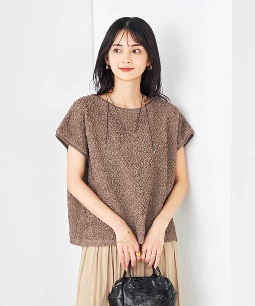 a.v.v(アーヴェヴェ)の「ぽこぽこクロップドトップス(Tシャツ/カットソー・レディース・モカ/チャコールグレー/アイボリー・36/38/40)」の10枚目の写真