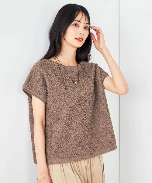 a.v.v(アーヴェヴェ)の「ぽこぽこクロップドトップス(Tシャツ/カットソー・レディース・モカ/チャコールグレー/アイボリー・36/38/40)」の13枚目の写真