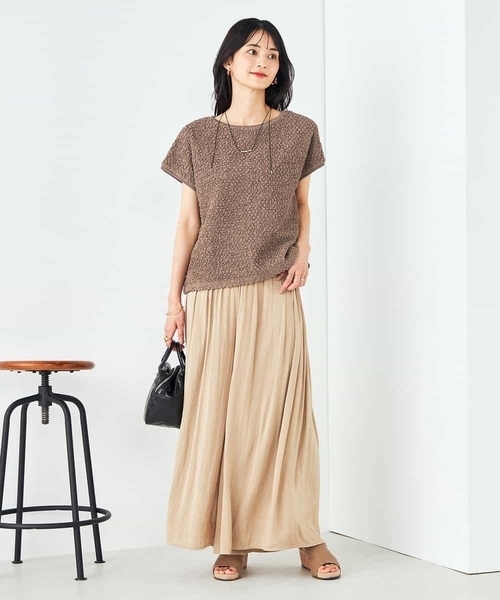 a.v.v(アーヴェヴェ)の「ぽこぽこクロップドトップス(Tシャツ/カットソー・レディース・モカ/チャコールグレー/アイボリー・36/38/40)」の16枚目の写真