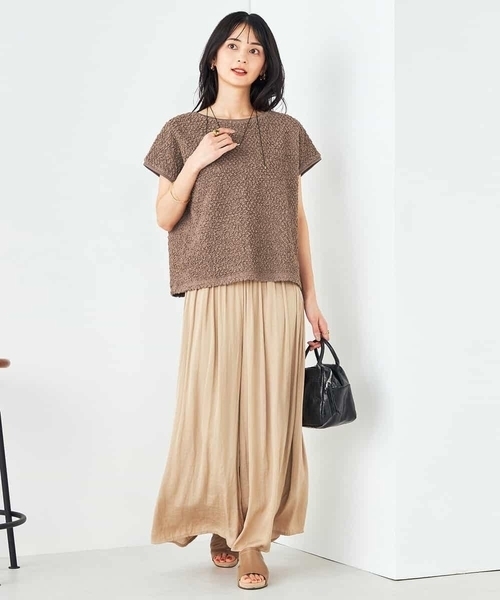 a.v.v(アーヴェヴェ)の「ぽこぽこクロップドトップス(Tシャツ/カットソー・レディース・モカ/チャコールグレー/アイボリー・36/38/40)」の19枚目の写真