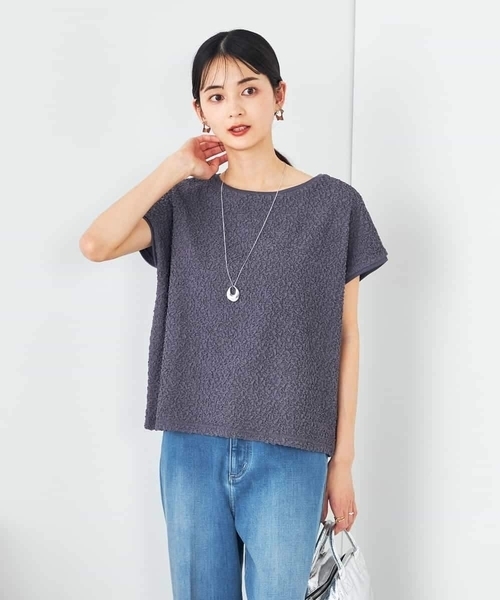 a.v.v(アーヴェヴェ)の「ぽこぽこクロップドトップス(Tシャツ/カットソー・レディース・モカ/チャコールグレー/アイボリー・36/38/40)」の21枚目の写真