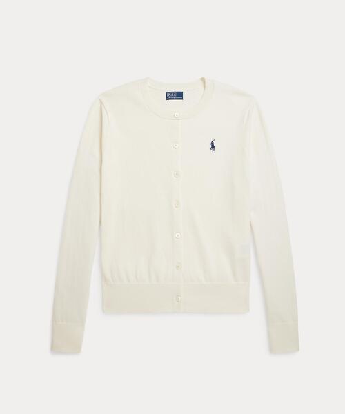 POLO RALPH LAUREN(ポロ ラルフ ローレン)の「コットン クルーネック カーディガン(カーディガン/ボレロ・レディース・ナチュラル・M/S/XS/XL/L)」の1枚目の写真