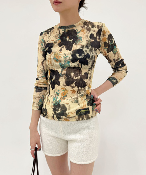 GANNI/ガニー】フラワープリントトップ（Tシャツ/カットソー