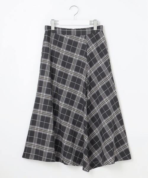 WEB限定カラーあり・洗える】SOFT SHEER チェック フレア スカート