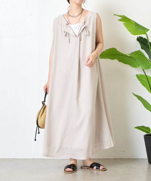 Jena espace merveilleux 2way リボンシアーワンピース セール】【ふわかるワンピ】2WAYリボンシアーワンピース