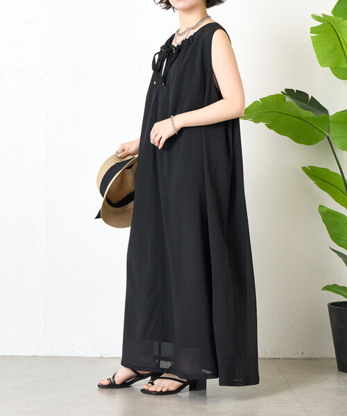 Jena espace merveilleux(ジェナ エスパスメルヴェイユ)の「【ふわかるワンピ】2WAYリボンシアーワンピース(ワンピース・レディース・アイボリー/ブルー/ブラック・FREE)」の12枚目の写真