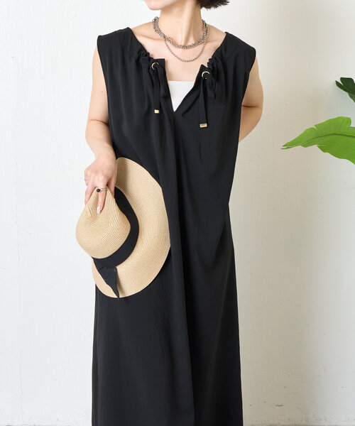 Jena espace merveilleux(ジェナ エスパスメルヴェイユ)の「【ふわかるワンピ】2WAYリボンシアーワンピース(ワンピース・レディース・アイボリー/ブルー/ブラック・FREE)」の16枚目の写真