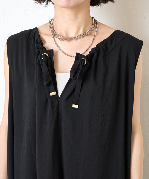 Jena espace merveilleux(ジェナ エスパスメルヴェイユ)の「【ふわかるワンピ】2WAYリボンシアーワンピース(ワンピース・レディース・アイボリー/ブルー/ブラック・FREE)」の22枚目の写真