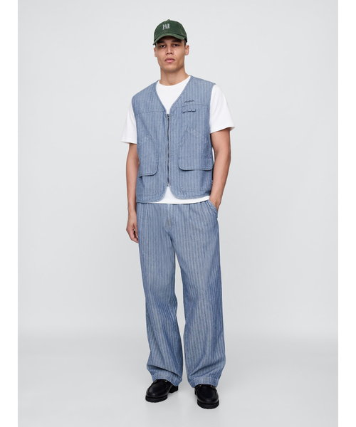 Gap × Malbon ヘリンボーン ユーティリティベスト（ベスト