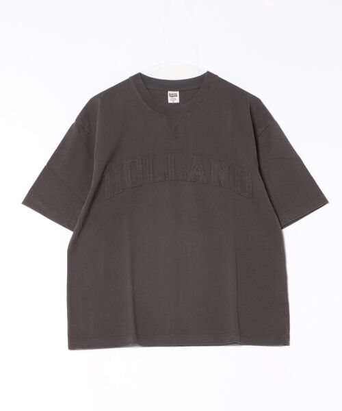 B'day（ビーデイ）の「ビンテージ加工 ヘビー天竺ガゼット付き アメカジアップリケハードウォッシュTEE（Tシャツ/カットソー・メンズ・ネイビー/オフホワイト/スミクロ・LARGE/MEDIUM）」の3枚目の写真
