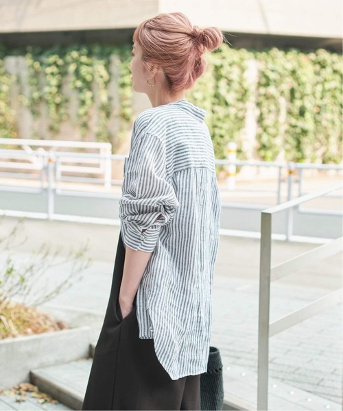 Simplicite(サンプリシテ)の「《追加3》手洗い可 / 2wayフレンチリネンシャツ(シャツ/ブラウス・レディース・スカイブルー/サックスブルー/ブルー/ブラック系その他/アイボリー・FREE)」の10枚目の写真