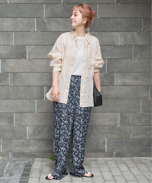 Simplicite(サンプリシテ)の「《追加3》手洗い可 / 2wayフレンチリネンシャツ(シャツ/ブラウス・レディース・スカイブルー/サックスブルー/ブルー/ブラック系その他/アイボリー・FREE)」の12枚目の写真