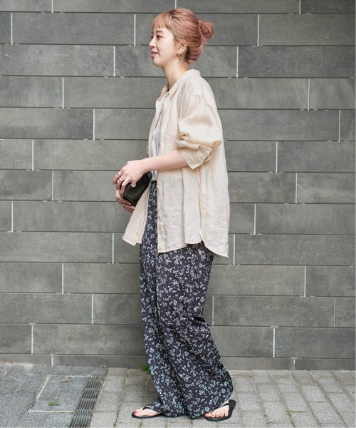 Simplicite(サンプリシテ)の「《追加3》手洗い可 / 2wayフレンチリネンシャツ(シャツ/ブラウス・レディース・スカイブルー/サックスブルー/ブルー/ブラック系その他/アイボリー・FREE)」の13枚目の写真