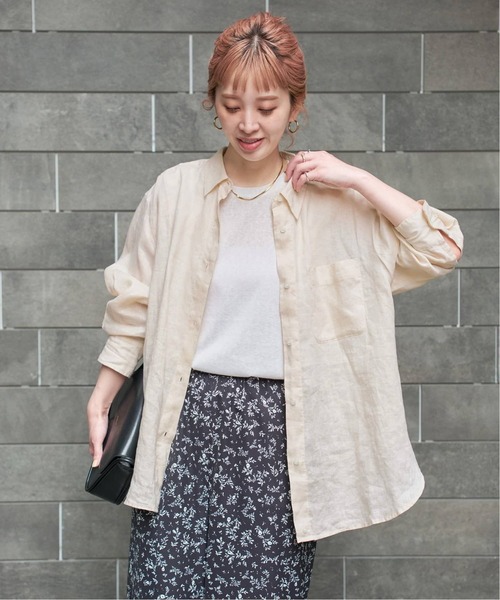 Simplicite(サンプリシテ)の「《追加3》手洗い可 / 2wayフレンチリネンシャツ(シャツ/ブラウス・レディース・スカイブルー/サックスブルー/ブルー/ブラック系その他/アイボリー・FREE)」の15枚目の写真