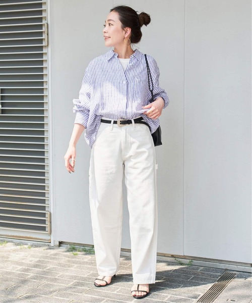 Simplicite(サンプリシテ)の「《追加3》手洗い可 / 2wayフレンチリネンシャツ(シャツ/ブラウス・レディース・スカイブルー/サックスブルー/ブルー/ブラック系その他/アイボリー・FREE)」の18枚目の写真