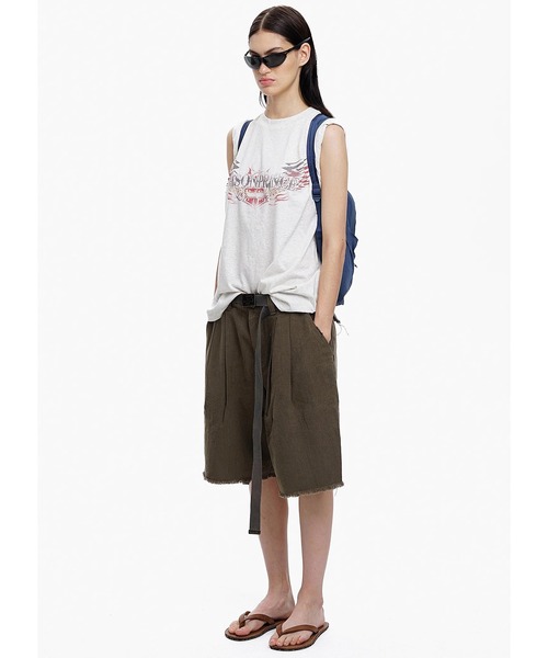 MASONPRINCE(メイソンプリンス)の「ルーズフィット ダブルプリーツ ハーフパンツ DK3224【MASONPRINCE】(その他パンツ・メンズ・レッド/ブラック/カーキ・L/M/S)」の8枚目の写真
