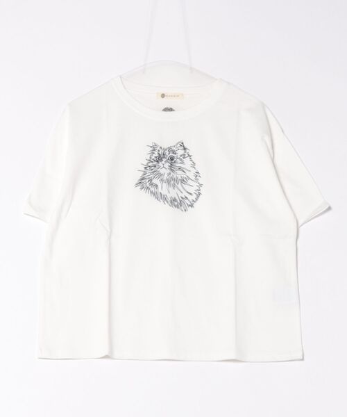 BARNDOOR(バーンドア)の「(BD)【BARNDOOR】アニマル 刺繍 Tシャツ(Tシャツ/カットソー・レディース・ブラック系2/ホワイト系1/ホワイト系2/ネイビー系1・FREE)」の2枚目の写真