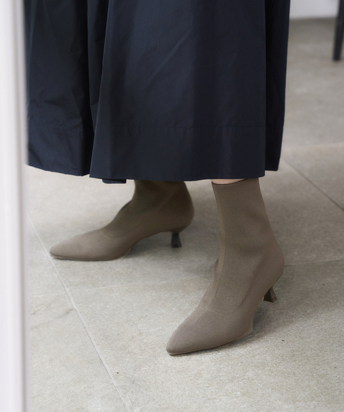 LE TALON（ルタロン）の「5cmポインテッドニットショートブーツ（ブーツ・レディース・ブラック×ブラック/グレー/アイボリー・X-SMALL/SMALL/MEDIUM/LARGE/X-LARGE）」の14枚目の写真