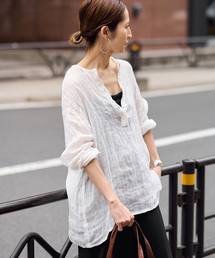 FRAMeWORK | ≪追加≫LINENクレープヘンリーネックブラウス 2(シャツ/ブラウス)