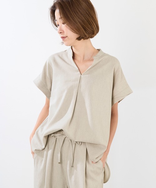MICA&DEAL（マイカ＆ディール）の「デラリネンスキッパーブラウス 