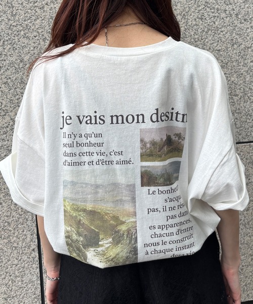 ISOOK（アイスー）の「【ISOOK / アイスー】バックプリントオーバーサイズTシャツ / 半袖 ロンT ビッグシルエット フォトT プリントT ホワイト グレー チャコール 白 ZOZOTOWN限定（Tシャツ/カットソー・レディース・ホワイト/チャコール・FREE）」の11枚目の写真