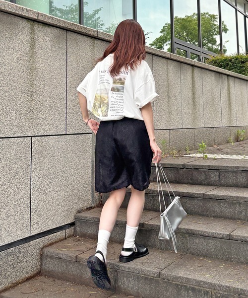 ISOOK（アイスー）の「【ISOOK / アイスー】バックプリントオーバーサイズTシャツ / 半袖 ロンT ビッグシルエット フォトT プリントT ホワイト グレー チャコール 白 ZOZOTOWN限定（Tシャツ/カットソー・レディース・ホワイト/チャコール・FREE）」の22枚目の写真