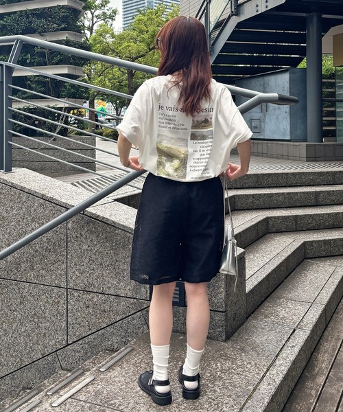 ISOOK（アイスー）の「【ISOOK / アイスー】バックプリントオーバーサイズTシャツ / 半袖 ロンT ビッグシルエット フォトT プリントT ホワイト グレー チャコール 白 ZOZOTOWN限定（Tシャツ/カットソー・レディース・ホワイト/チャコール・FREE）」の5枚目の写真