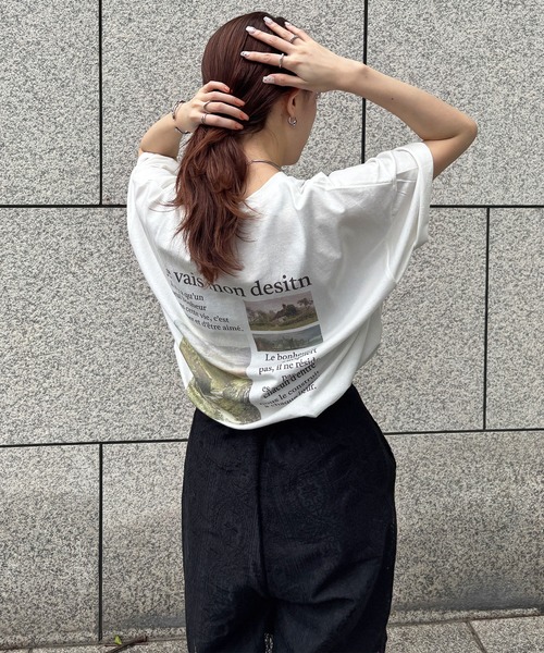 ISOOK（アイスー）の「【ISOOK / アイスー】バックプリントオーバーサイズTシャツ / 半袖 ロンT ビッグシルエット フォトT プリントT ホワイト グレー チャコール 白 ZOZOTOWN限定（Tシャツ/カットソー・レディース・ホワイト/チャコール・FREE）」の16枚目の写真