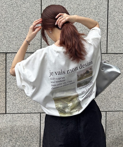 ISOOK（アイスー）の「【ISOOK / アイスー】バックプリントオーバーサイズTシャツ / 半袖 ロンT ビッグシルエット フォトT プリントT ホワイト グレー チャコール 白 ZOZOTOWN限定（Tシャツ/カットソー・レディース・ホワイト/チャコール・FREE）」の17枚目の写真
