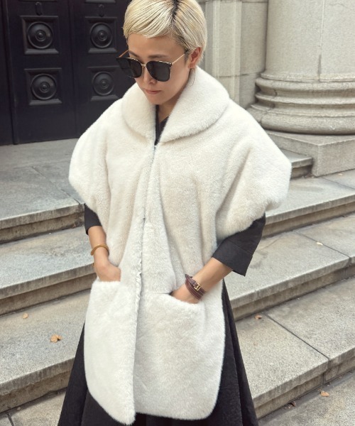 JENNE ファーポンチョ リッチボリュームファーケープ（その他アウター）｜JENNE（ジェンヌ