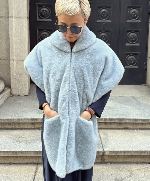 リッチボリュームファーポンチョ（その他アウター）｜JENNE（ジェンヌ