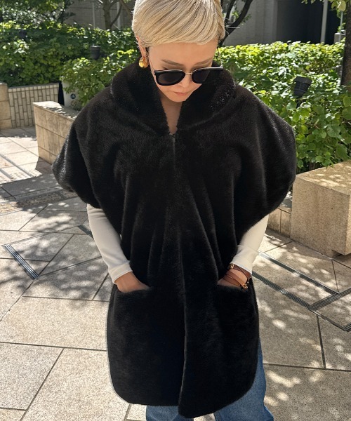 セール】リッチボリュームファーポンチョ（その他アウター）｜JENNE