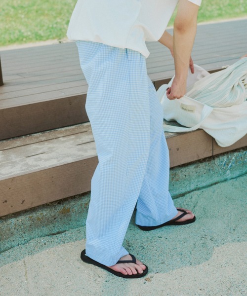 BROKEN BASE(ブロークンベース)の「ギンガムルーズテーパードパンツ(その他パンツ・メンズ・ライトブルー/ブラック・MEDIUM/LARGE)」の12枚目の写真