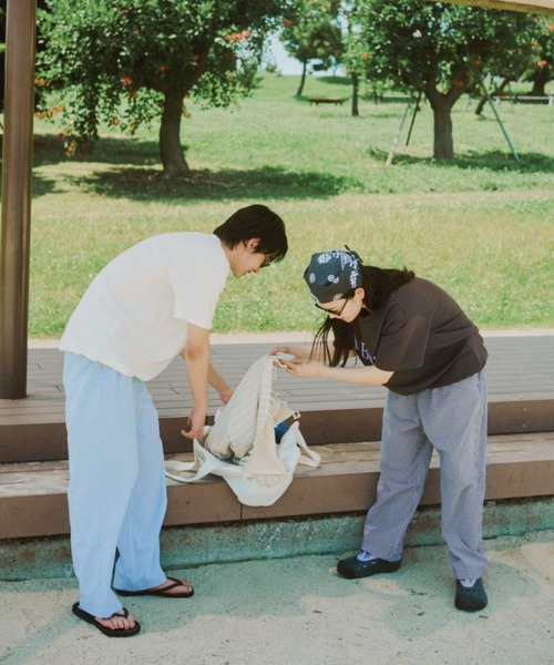 BROKEN BASE(ブロークンベース)の「ギンガムルーズテーパードパンツ(その他パンツ・メンズ・ライトブルー/ブラック・MEDIUM/LARGE)」の7枚目の写真