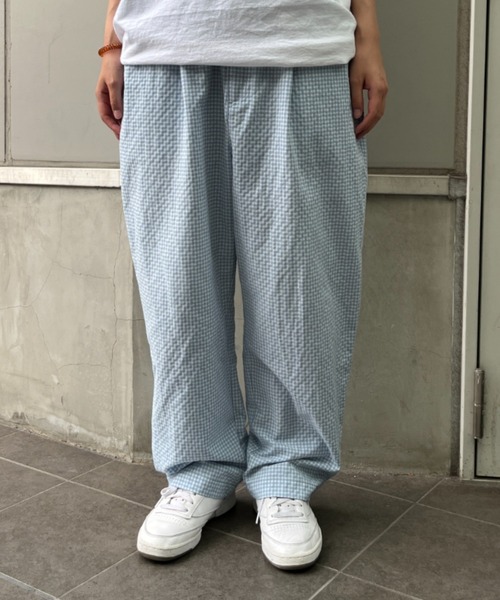 BROKEN BASE(ブロークンベース)の「ギンガムルーズテーパードパンツ(その他パンツ・メンズ・ライトブルー/ブラック・MEDIUM/LARGE)」の19枚目の写真