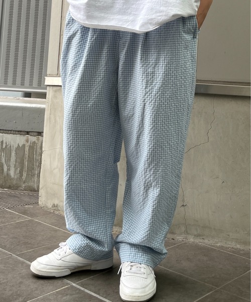 BROKEN BASE(ブロークンベース)の「ギンガムルーズテーパードパンツ(その他パンツ・メンズ・ライトブルー/ブラック・MEDIUM/LARGE)」の18枚目の写真
