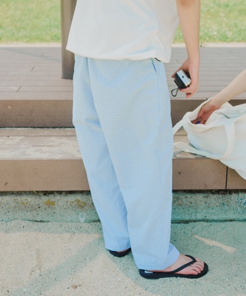BROKEN BASE(ブロークンベース)の「ギンガムルーズテーパードパンツ(その他パンツ・メンズ・ライトブルー/ブラック・MEDIUM/LARGE)」の10枚目の写真