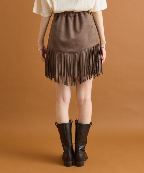 セール】フェイクスウェードフリンジスカート（スカート）｜mystic