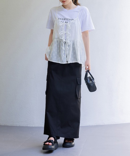 DAY CLOSET(デイ クローゼット)の「レディース オトナカジュアルスリット入りカーゴスカート(スカート・レディース・チャコールグレー/ブラック/ベージュ・M/L)」の20枚目の写真