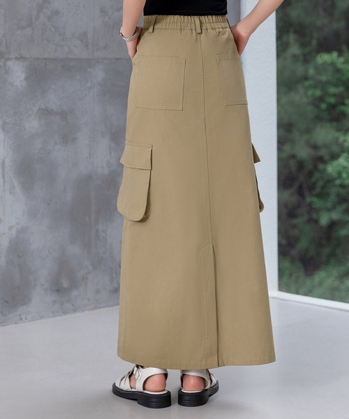 DAY CLOSET(デイ クローゼット)の「レディース オトナカジュアルスリット入りカーゴスカート(スカート・レディース・チャコールグレー/ブラック/ベージュ・M/L)」の18枚目の写真